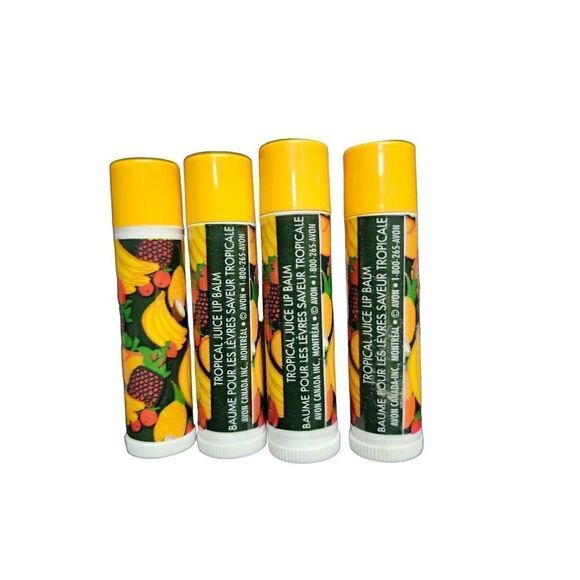 Avon Tropical Juice Lip Balm Vintage Old Stock lot of 4 discontinued - Picture 2 of 2
